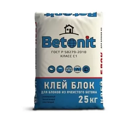 Клей для газобетона Бетонит 25 кг 660240 фото в Москве