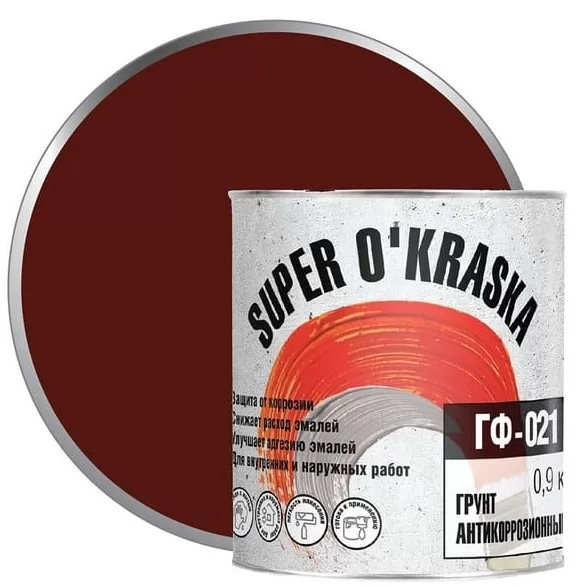Грунт Super Okraska ГФ-021 красно-коричневый 0.9 кг 0006756 фото в Москве