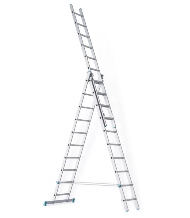 Лестница трехсекционная универсальная алюминиевая 3х12 Geva 5312