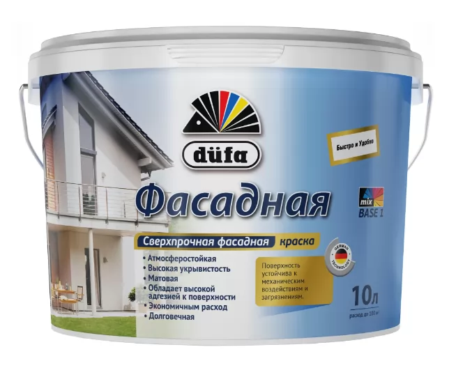 Dufa Premium Facade база 1 краска ВД фасадная 10 л фото в Москве