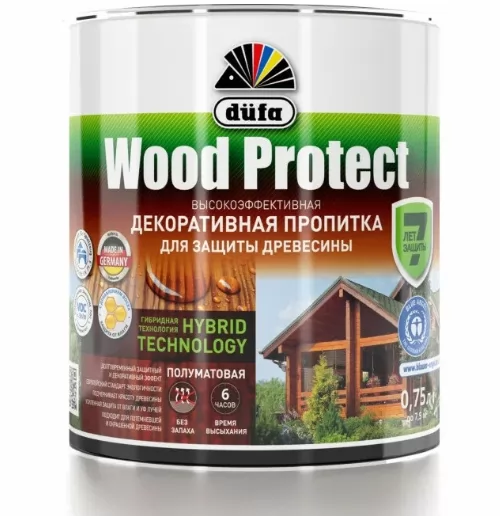 Пропитка Dufa Wood Protect белая  0.75л МП000015748 фото в Москве