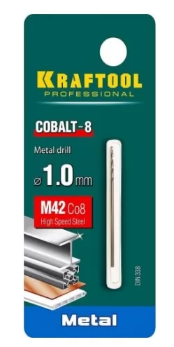 Сверло по металлу COBALT HSS-Co 8%  1.0мм 29656-1.0 фото в Москве