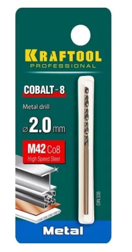 Сверло по металлу COBALT HSS-Co 8%  2мм 29656-2 фото в Москве