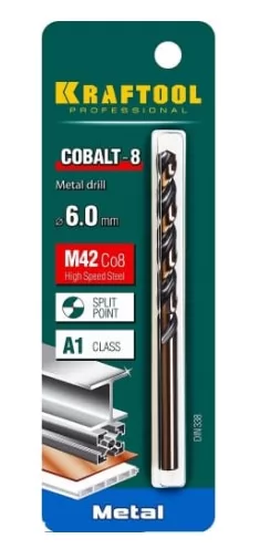 Сверло по металлу COBALT HSS-Co 8%  6мм 29656-6 фото в Москве