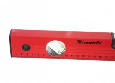 Уровень алюминиевый 400 мм красный MATRIX 33220 купить в Москве