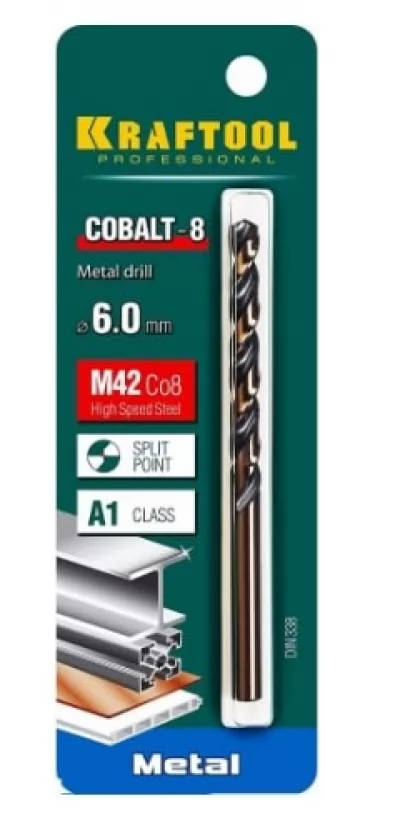 Сверло по металлу COBALT HSS-Co 8%  6мм 29656-6 купить в Москве