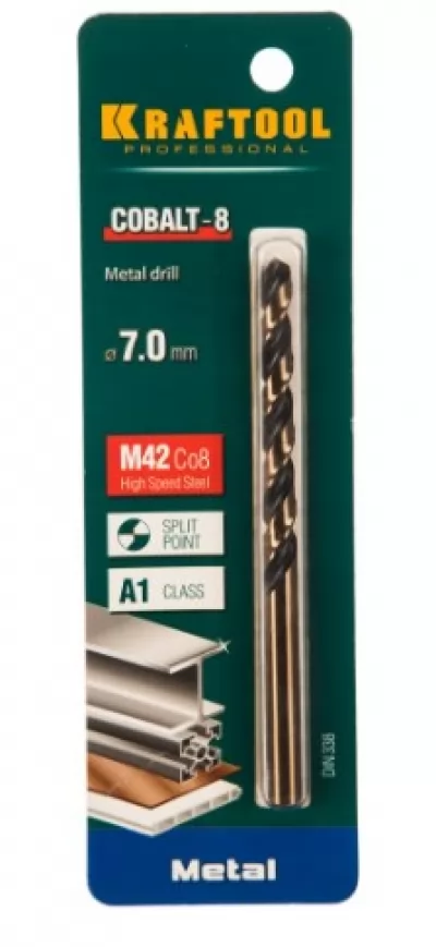 Сверло по металлу COBALT HSS-Co 8%  7 мм 29656-7 купить в Москве