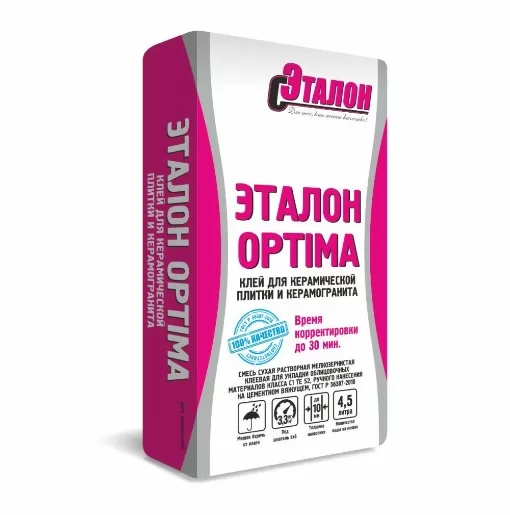 Клей для плитки  Эталон Optima 25 кг фото в Москве