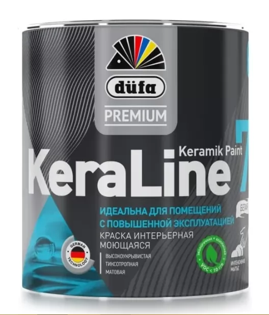 Dufa Premium KeraLine 7 Keramik Paint база 3 краска для стен и потолков моющаяся 0.9 л  фото в Москве