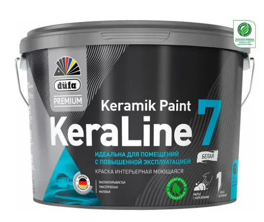 Dufa Premium KeraLine 7 Keramik Paint база 1 краска для стен и потолков моющаяся 2.5 л фото в Москве