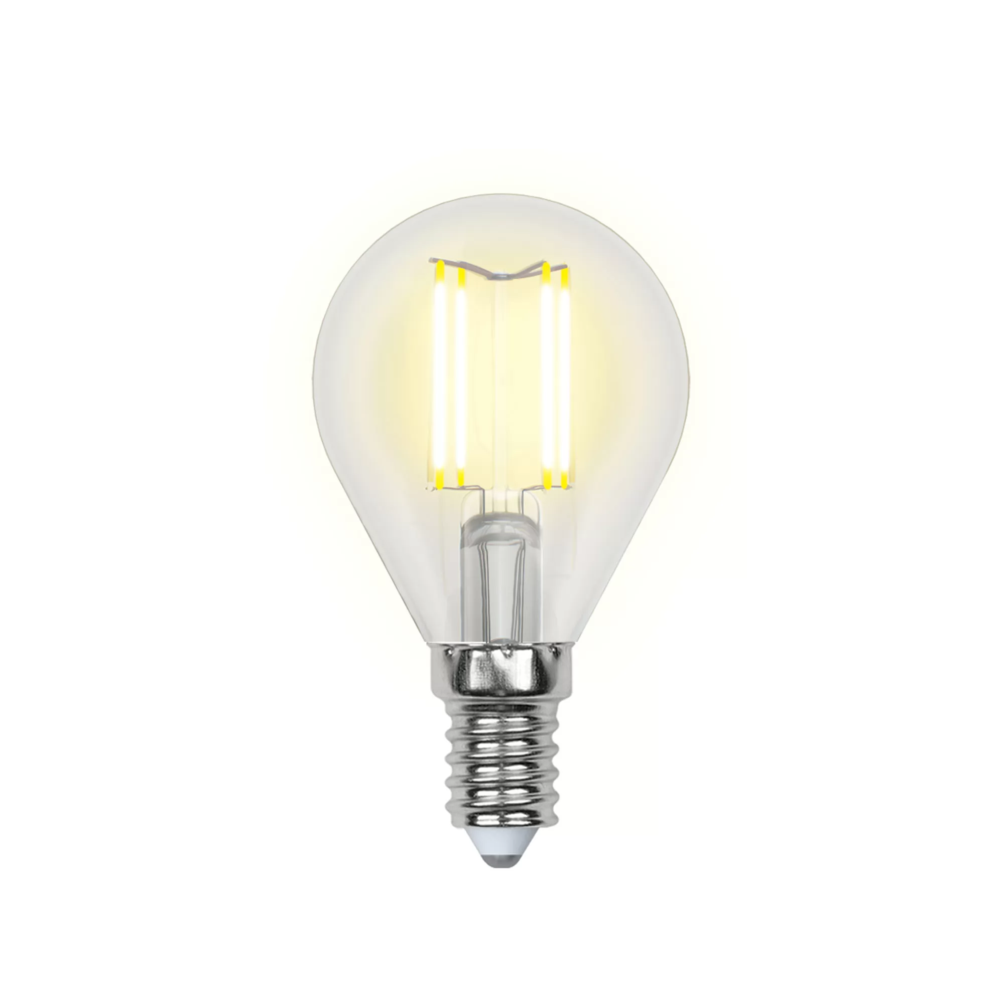 Лампа светодиодная прозрачная Uniel Sky LED-G45 E14 PLS02WH 6 Вт теплый белый свет фото в Москве