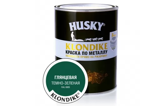 Краска  Husky 3в1  глянцевая темно зеленая 0.9л фото в Москве