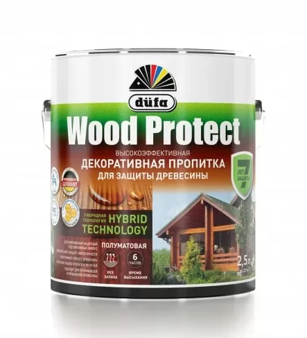 Пропитка Dufa Wood Protect бесцветный  2.5л фото в Москве