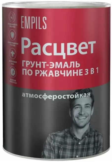 Эмаль 3 в 1 Расцвет черный 0.9 л фото в Москве