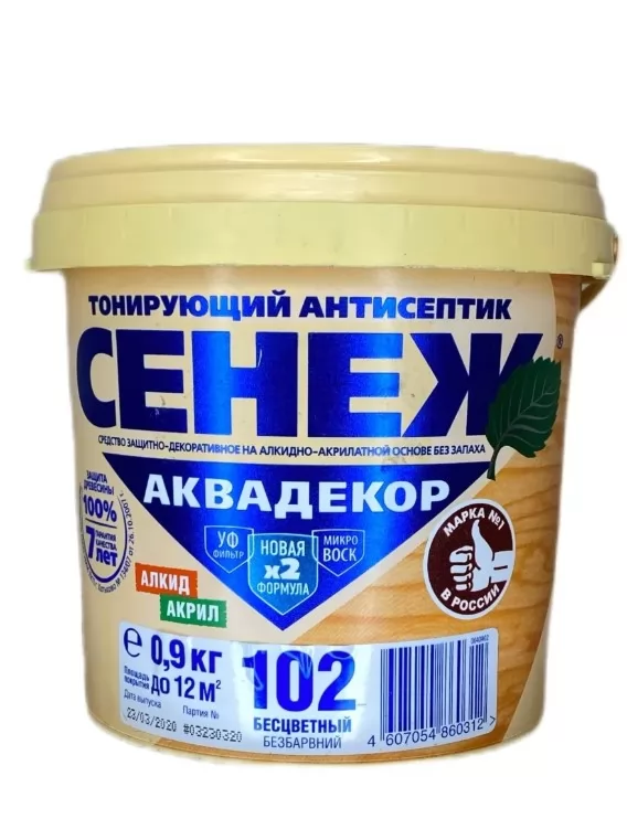 Пропитка Аквадекор Сенеж 0,9 кг. Лиственница 11043 фото в Москве