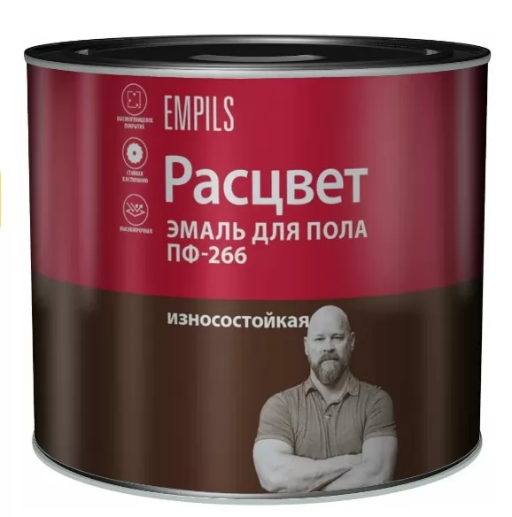 Краска эмаль для пола Расцвет жел-кор 2,7кг фото в Москве