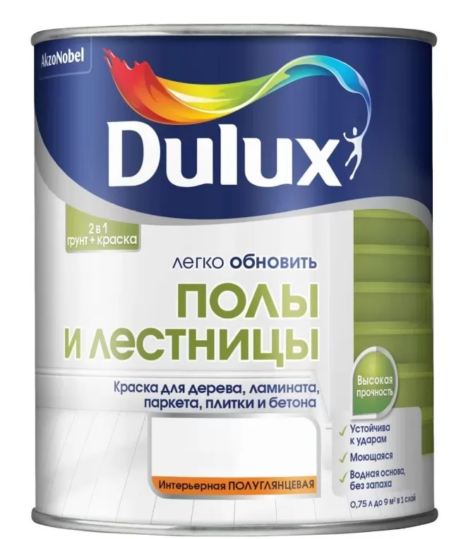 Краска Dulux для Пола и лестницы база ВС 0,75л фото в Москве