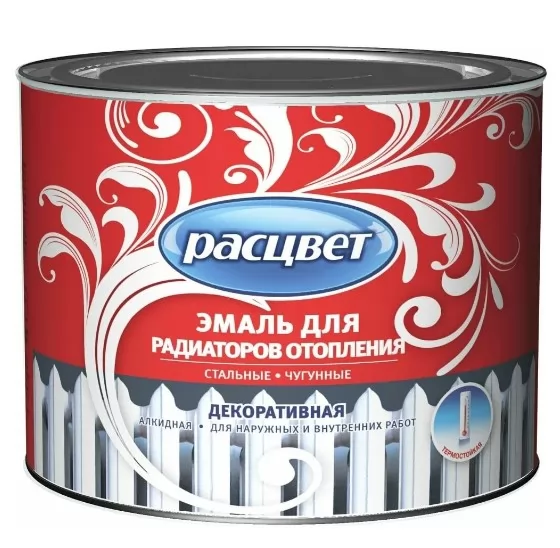 Краска для радиаторов Расцвет 0,5кг, белая фото в Москве