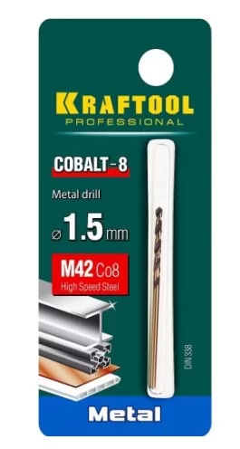 Сверло по металлу COBALT HSS-Co 8%  1.5мм 29656-1.5 фото в Москве