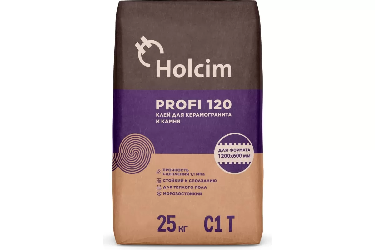 Клей для плитки HOLCIM PROFI 120, 25 кг фото