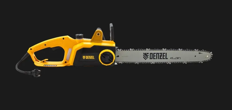 Купить Пила цепная электрическая DENZEL EDS-2200P, 2.2 кВт, шина 45 см, шаг 3/8, 63 звена