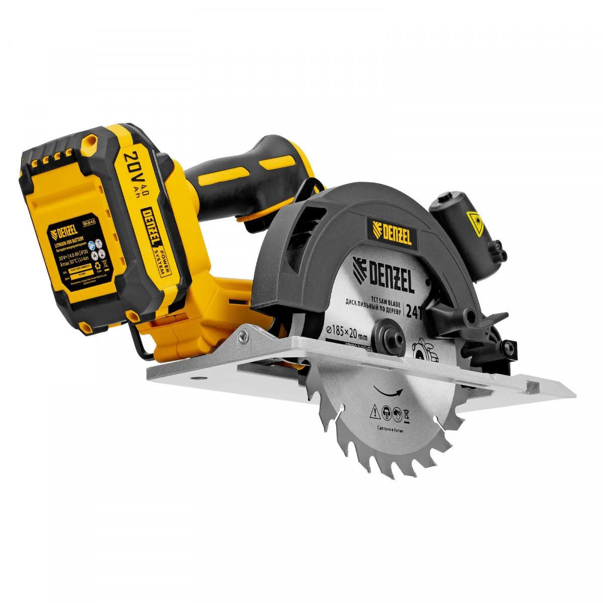 Купить Пила циркулярная аккумуляторная бесщет. DENZEL CCSH-BL-20-185, 185 мм, Li-Ion, 20 В
