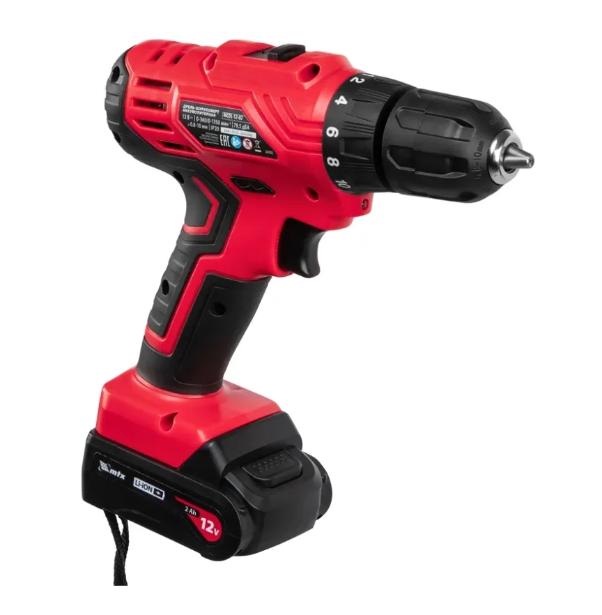 Купить Дрель-шуруповерт аккумуляторная MTX MCDL-12-02, Li-Ion, 12 В, 2 акк. 26182