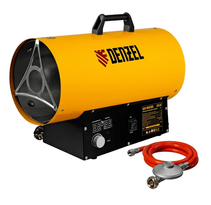 Купить Газовая тепловая пушка Denzel ghg-30i, цифровой термостат, пропан-бутан 96471