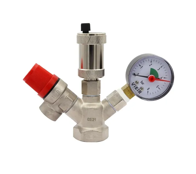 Купить Группа безопасности котла никелированная (мини) G1″ 3 бар AQ1123N