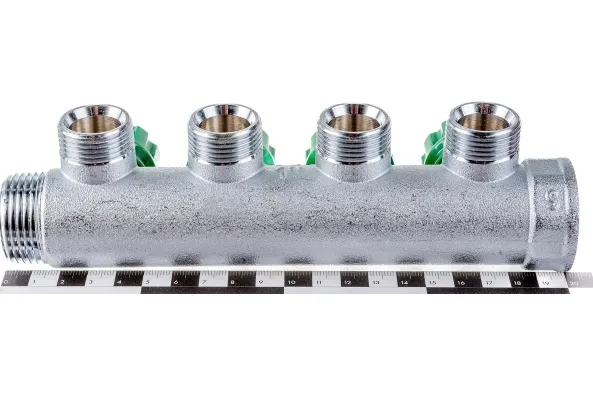 Купить Регулирующий коллектор FAR 1" ВР-НР с 4 отв. 3/4" НР межосев. 45 мм FK 3824 134