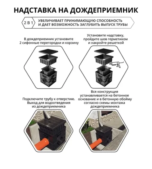 Купить Надставка для дождеприемника Gidrolica Point 30x30x30 221