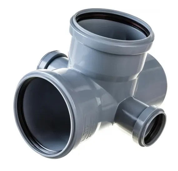 Купить Канализационная крестовина RTP с выходом вперед на 87.5 градусов, 110/110/50/50, л+п серый 36542