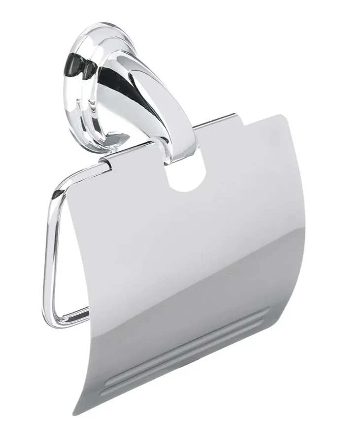 Купить Держатель для туалетной бумаги VETTA с крышкой, скрытое крепление, хром, нерж.сталь 555-003