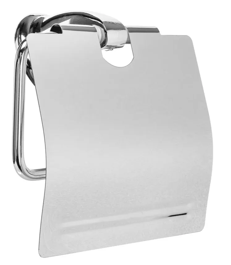 Купить Держатель для туалетной бумаги VETTA с крышкой, скрытое крепление, хром, нерж.сталь 555-003