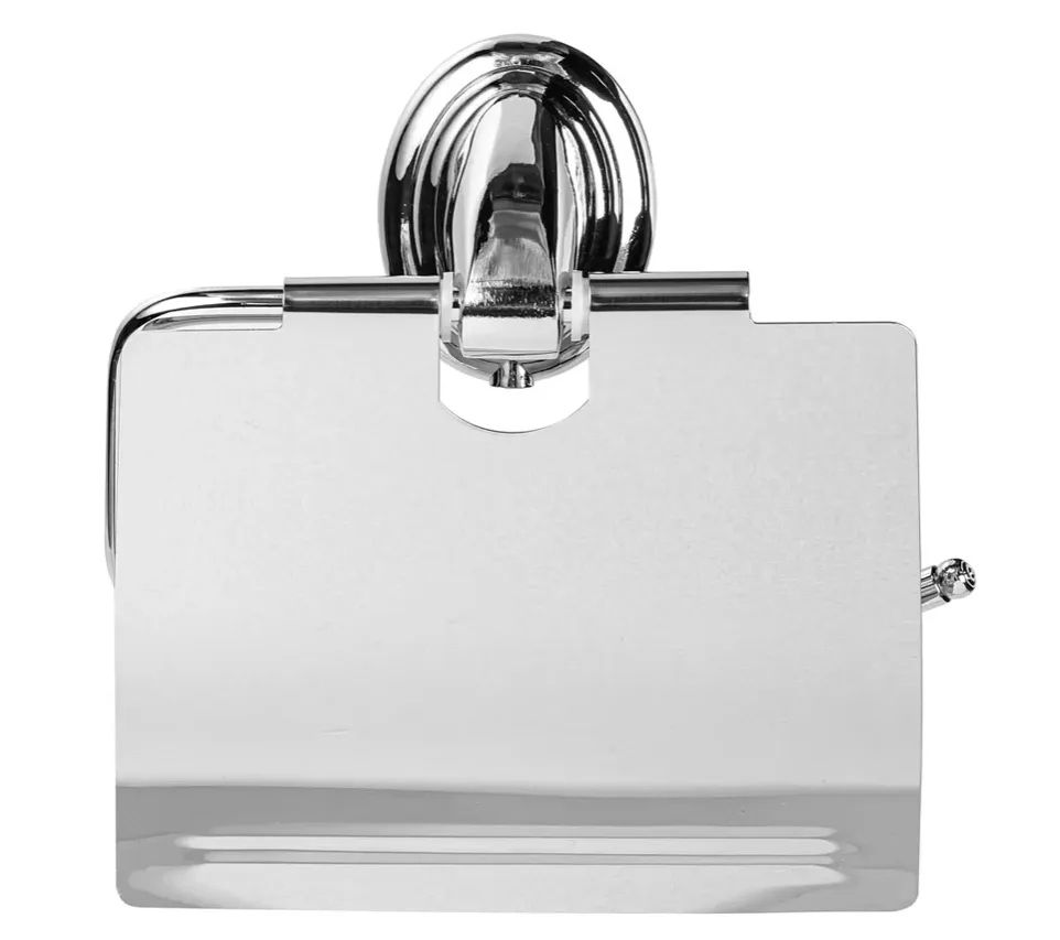 Купить Держатель для туалетной бумаги VETTA с крышкой, скрытое крепление, хром, нерж.сталь 555-003