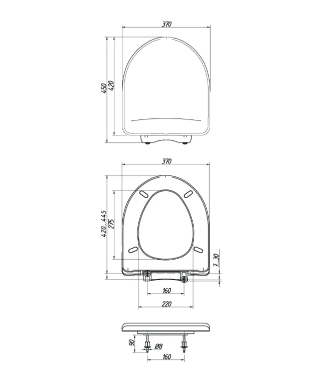 Купить Сиденье для унитаза Orio КВ1-1 универсальное, белое