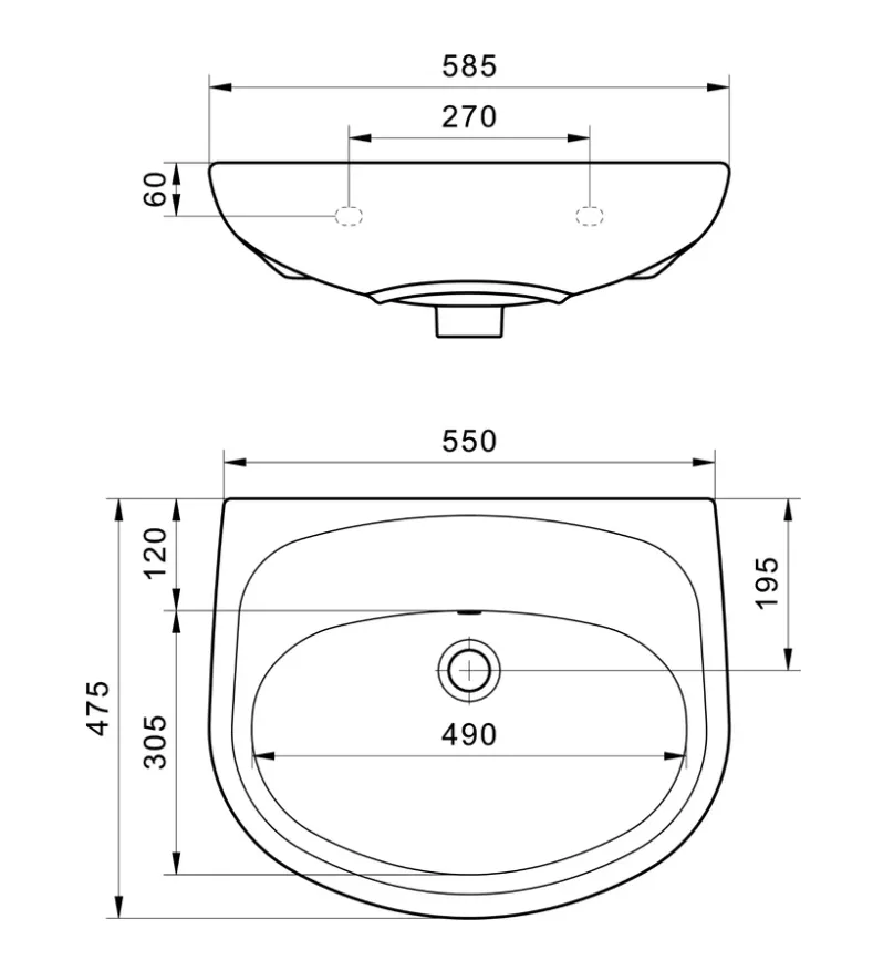 Купить Умывальник Santek Анимо-60 без отверстий 1.WH11.0.505