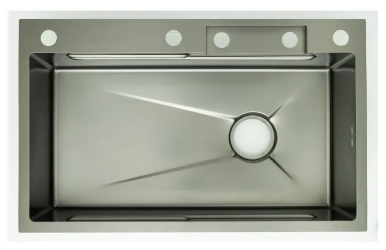 Купить Мойка 75х46 см из нержавеющей стали Ganzer GZ46075-Q графит