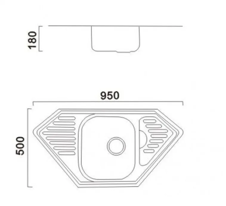 Купить Мойка FRAP 0.8 мм 95х50х195 мм глянец F-5095
