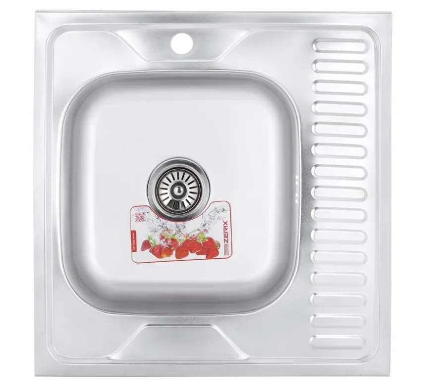 Купить Мойка для кухни ZERIX Z6060L-06-160MD Накладная / сифон