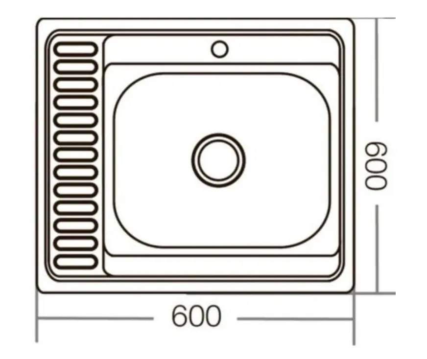 Купить Мойка для кухни ZERIX Z6060L-06-160MD Накладная / сифон
