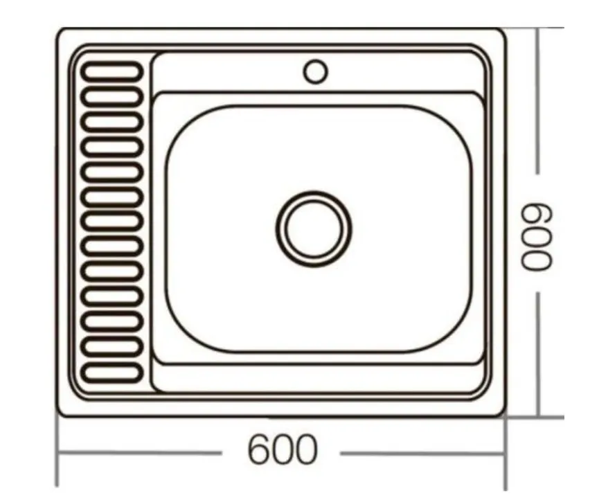 Купить Мойка для кухни ZERIX Z6060R-06-160P Накладная / сифон