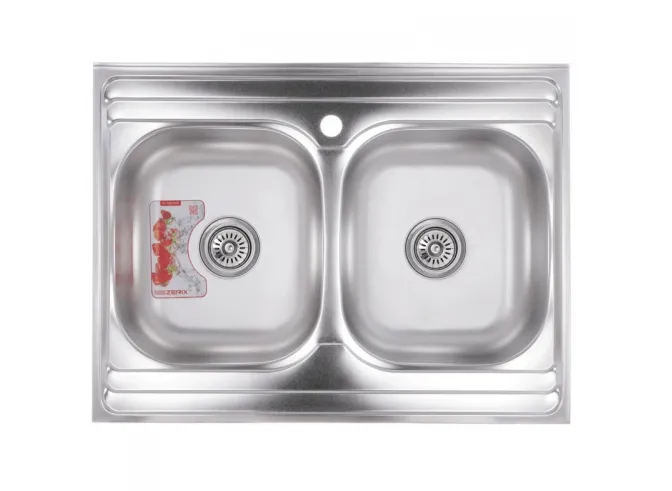 Купить Мойка для кухни ZERIX Z8060B-08-180E DOUBLE из нержавеющей стали