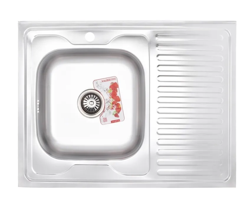 Купить Мойка для кухни ZERIX Z8060L-08-180E Накладная / сифон