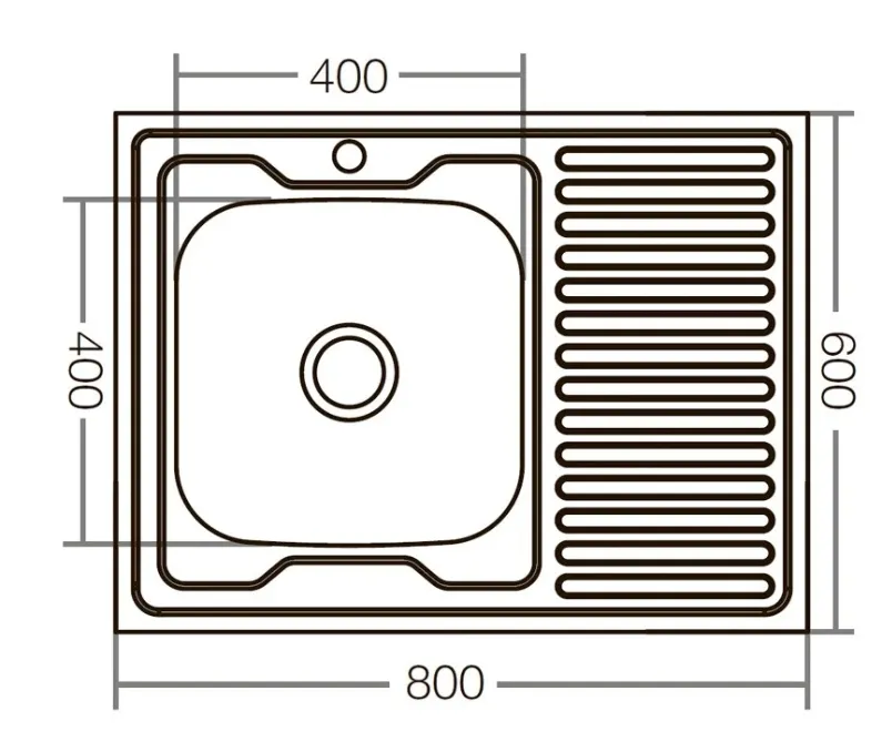 Купить Мойка для кухни ZERIX Z8060L-08-180E Накладная / сифон