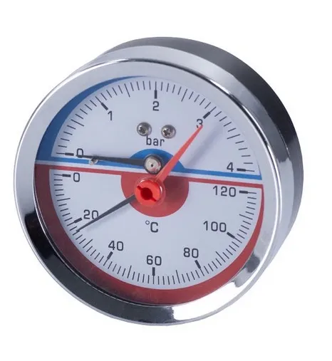 Купить Термоманометр горизонтальный 80 мм 1/2"- 16 бар 0-120C Millennium