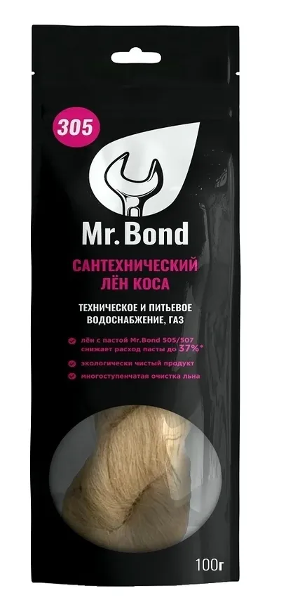 Купить Mr.Bond 305 Лён сантехнический коса, 100 г MB5030500100