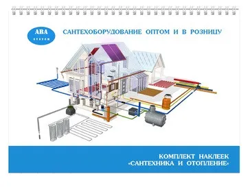 Купить Комплект наклеек для ГВС - ХВС - Отопления ABA Sysyem