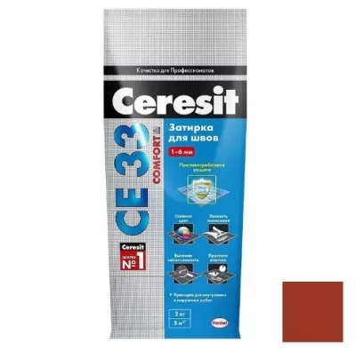 Затирка цементная Ceresit CE 33 № 49 Кирпичная 2 кг 2092538 купить в Москве