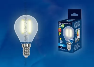Лампа светодиодная матовая Uniel Sky LED-G45 E14 PLS02WH 6 Вт теплый белый свет   купить в Москве